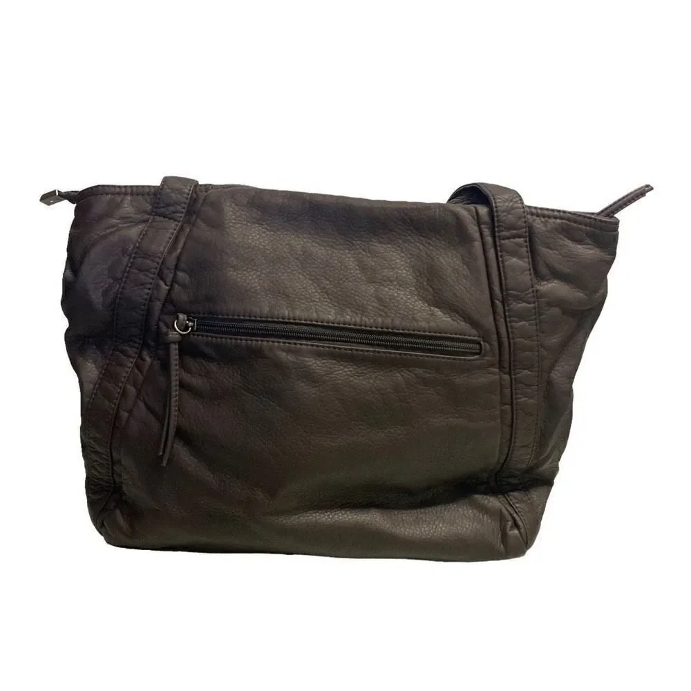 Montana‎ West Women's Brown Vegan Leather Hobo Tote Bag Size Large NWT